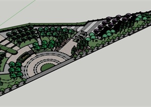 园林景观之现代街头公园设计SU(草图大师)模型