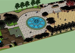 园林景观之街头公园景观设计SU(草图大师)模型