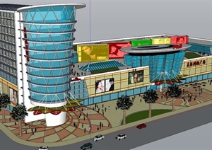 某购物广场商业广场建筑景观设计SU(草图大师)模型