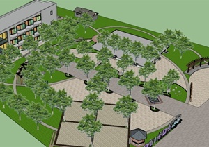 园林景观之街头公园景观设计SU(草图大师)模型2