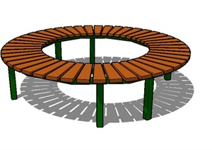 某园林景观圆形坐凳SU(草图大师)模型素材