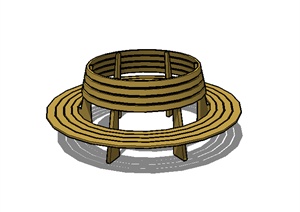 某园林景观坐凳设计SU(草图大师)模型素材28