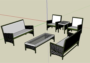 园林景观之现代座椅设计SU(草图大师)模型