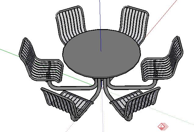 园林景观之现代坐凳设计su模型13(1)