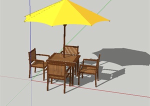 某园林景观坐凳设计SU(草图大师)模型素材65