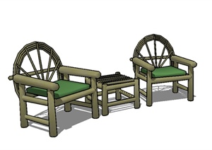 某园林景观室外坐凳SU(草图大师)模型素材2