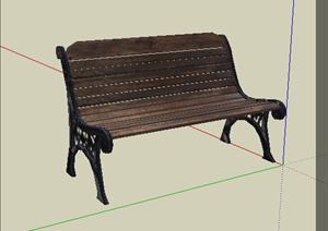 某园林景观室外坐凳SU(草图大师)模型素材4