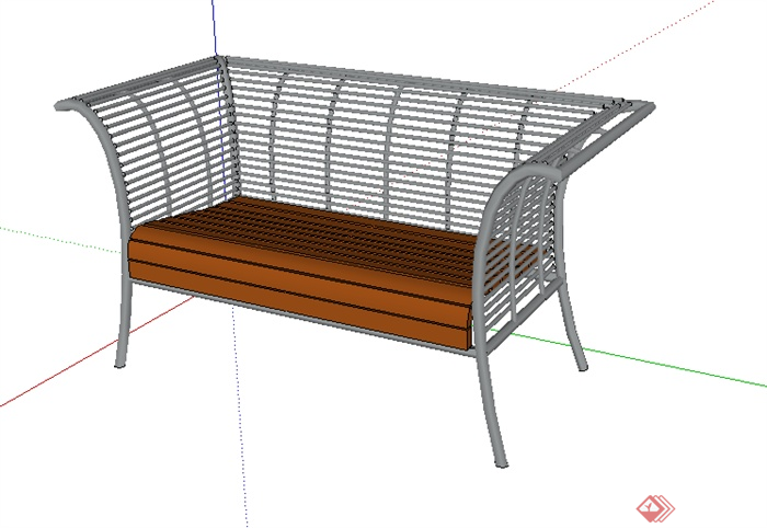 某园林景观室外座椅SU模型素材7(1)