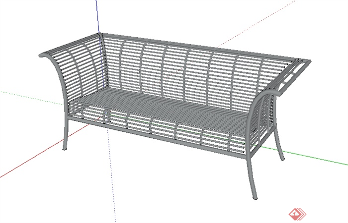 某园林景观室外坐凳SU模型素材8(1)