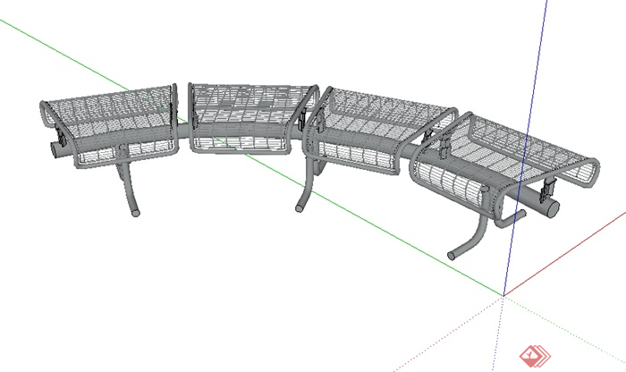 某园林景观室外座椅SU模型素材11(1)