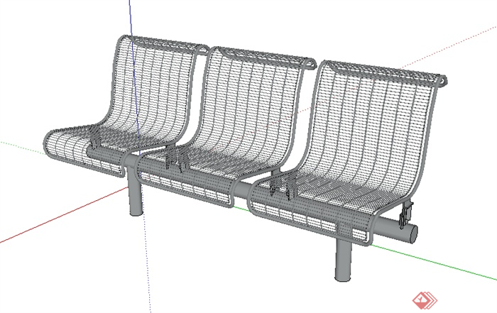 某园林景观座椅SU模型素材6(1)