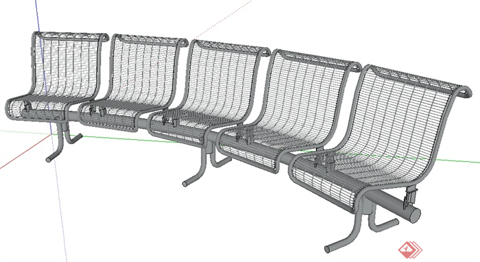 某园林景观座椅SU模型素材8(1)