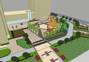 某商业广场景观设计sketchup模型