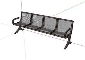 某园林景观室内坐凳设计SU(草图大师)模型素材2