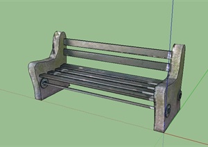 某园林景观室外坐凳设计SU(草图大师)模型素材5