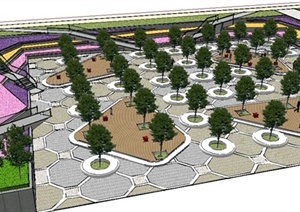 某大型公园景观设计SU(草图大师)模型1