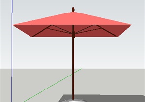 园林景观之现代室外遮阳伞设计SU(草图大师)模型1
