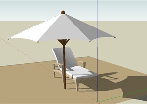 某园林景观室外太阳伞座椅SU(草图大师)模型素材