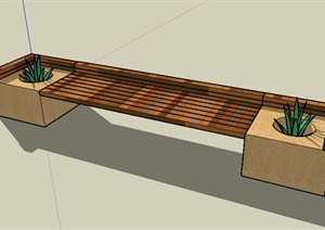 某园林景观室外坐凳设计SU(草图大师)模型素材10