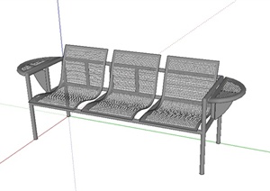 某园林景观座椅设计SU(草图大师)模型素材4