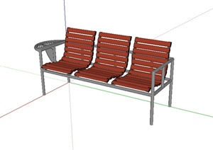 某园林景观座椅设计SU(草图大师)模型素材5