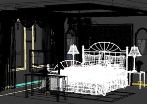 某田园风卧室室内装饰设计3DMAX模型