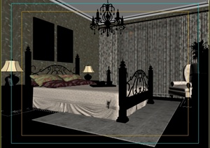 某住宅卧室室内装饰设计3DDMAX模型