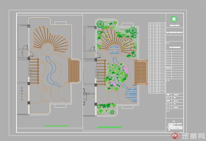 某园林景观庭院花园CAD图纸设计3(1)