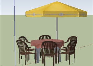 设计素材之现代遮阳伞设计SU(草图大师)模型20