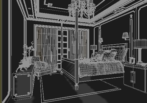 某欧式室内设计卧室3DMAX模型