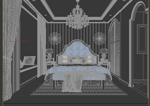 某地中海风格卧室整体装饰设计3DMAX模型