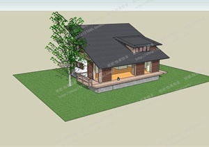 某独栋别墅住宅楼建筑设计整体SU(草图大师)模型