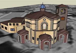 某欧式教堂建筑设计整体SU(草图大师)模型