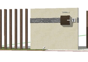园林景观之现代景墙设计SU(草图大师)模型3
