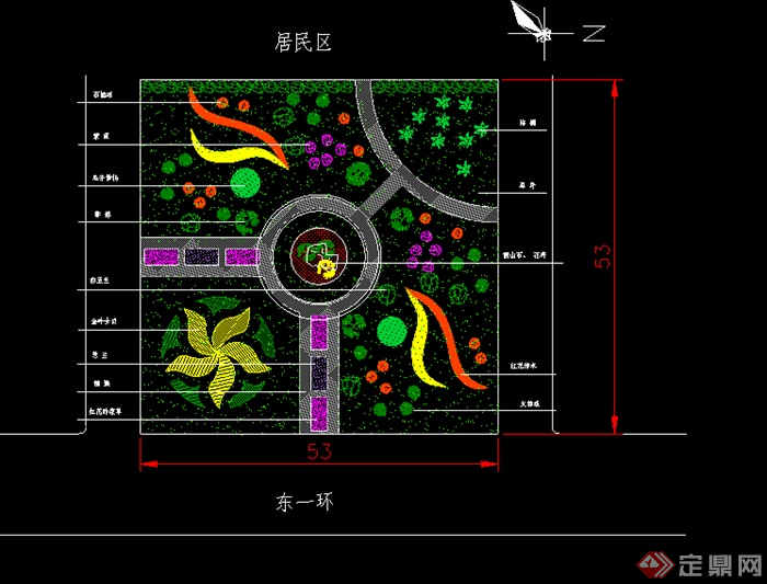 某庭院花园小游园设计CAD图纸(1)