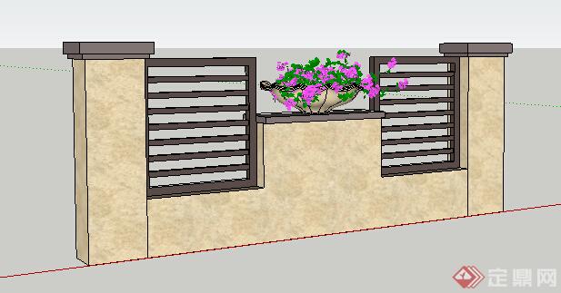 园林景观之现代景墙设计su模型9(1)
