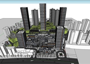 某综合商住区建筑设计SU(草图大师)模型