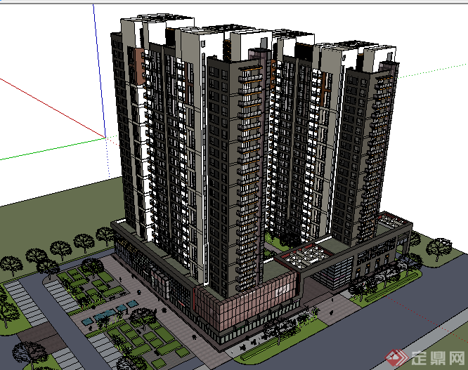某商业住宅景观设计SU模型素材(2)