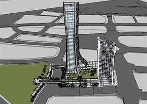 某城市综合体建筑设计SU(草图大师)模型