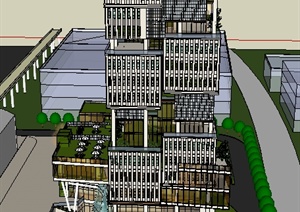 某高层商业办公建筑设计SU(草图大师)模型