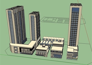 某酒店商业综合体建筑设计SU(草图大师)模型