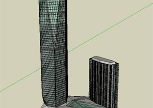 某商务中心大楼建筑设计SU(草图大师)模型