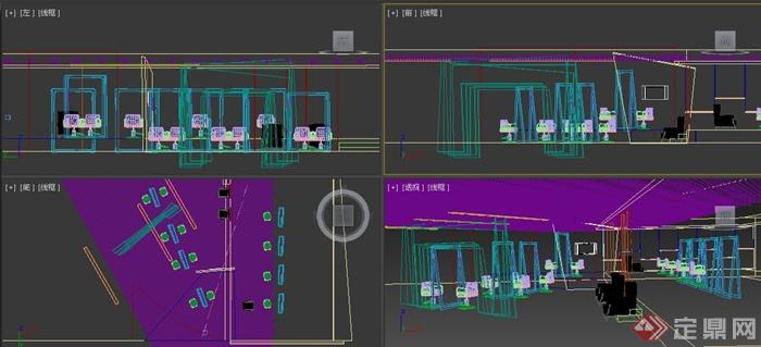 某商业空间美发店发廊室内设计3DMAX模型(1)