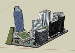 某综合区建筑设计SU(草图大师)模型