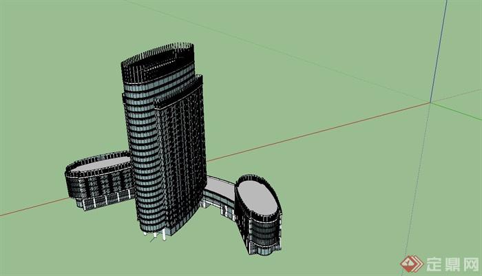 某超高层酒店建筑设计SU模型(1)