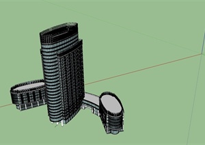 某超高层酒店建筑设计SU(草图大师)模型