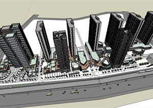 某商业住宅区建筑设计SU(草图大师)模型