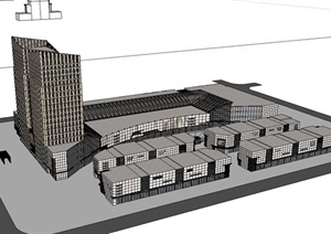 某大型商业区建筑设计SU(草图大师)模型