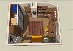 四个住宅室内状设计SU(草图大师)模型