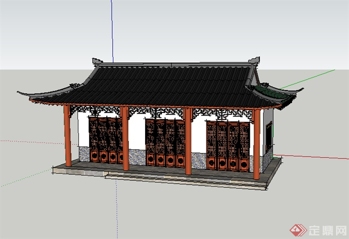 某古典中式居住建筑SU模型素材1(2)